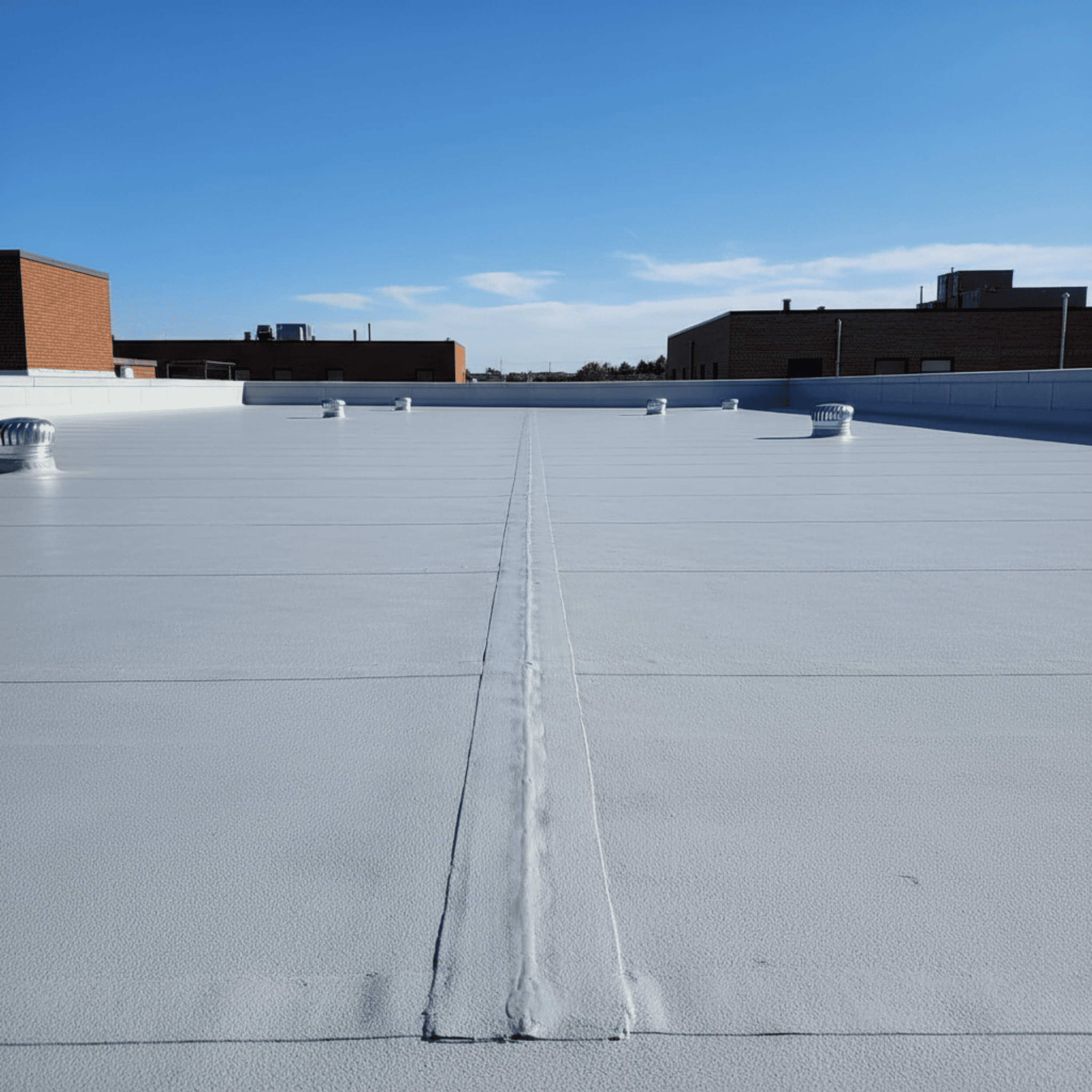 TPO and EPDM roofing material with warranty temperature guidance